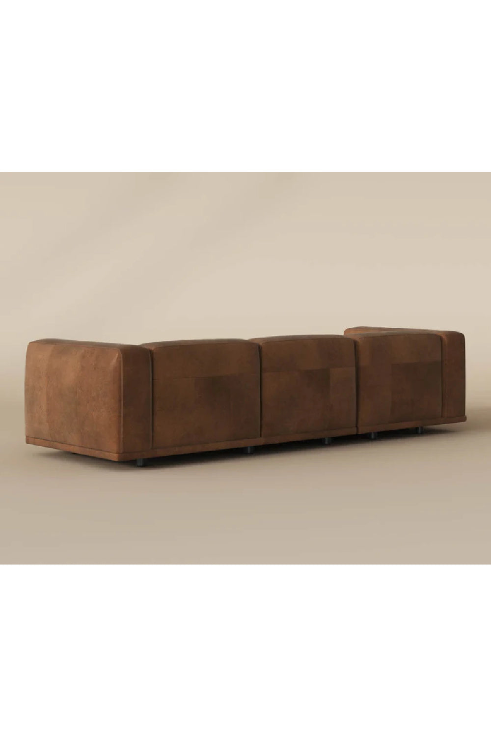 Brown Leather Chaise Sofa by Splendido Beau, alternate view 9