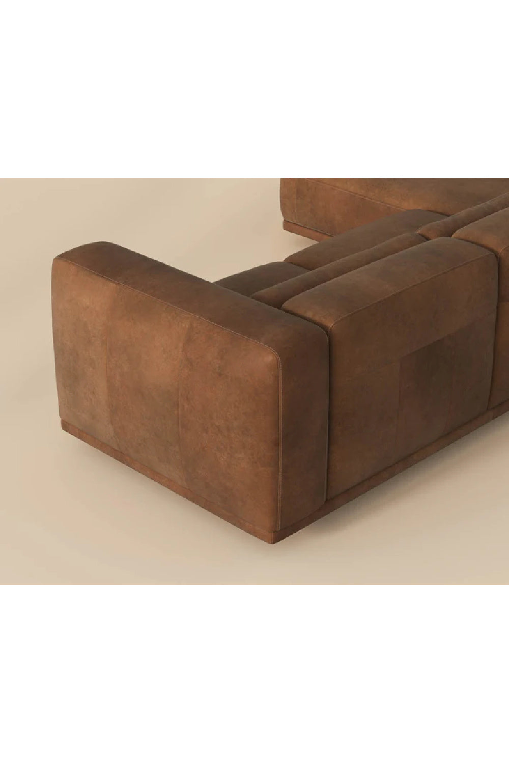 Brown Leather Chaise Sofa by Splendido Beau, alternate view 10