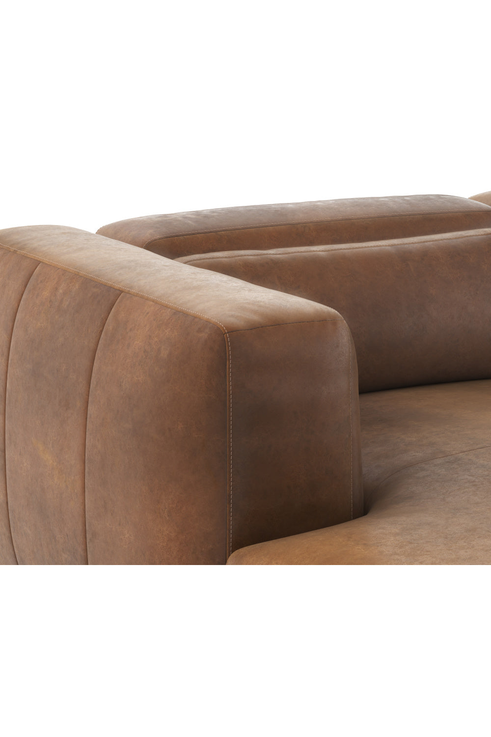 Brown Leather Chaise Sofa by Splendido Beau, alternate view 11
