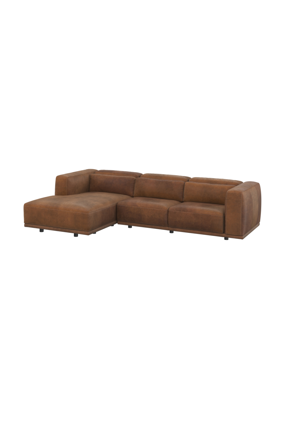 Brown Leather Chaise Sofa by Splendido Beau, alternate view 4