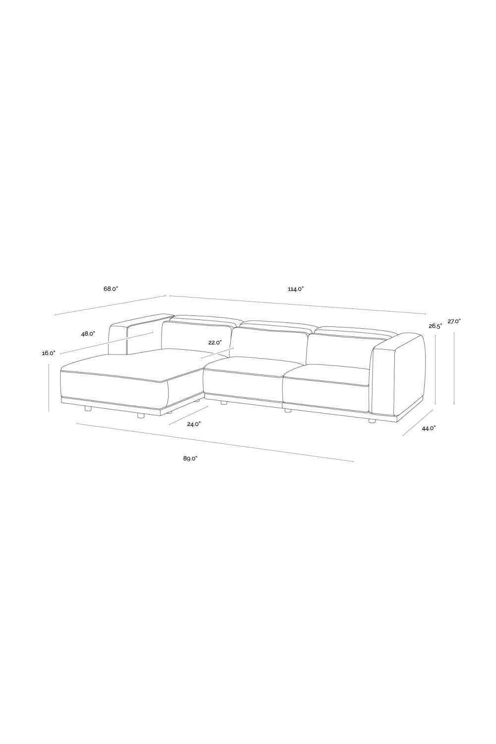 Brown Leather Chaise Sofa by Splendido Beau, alternate view 12