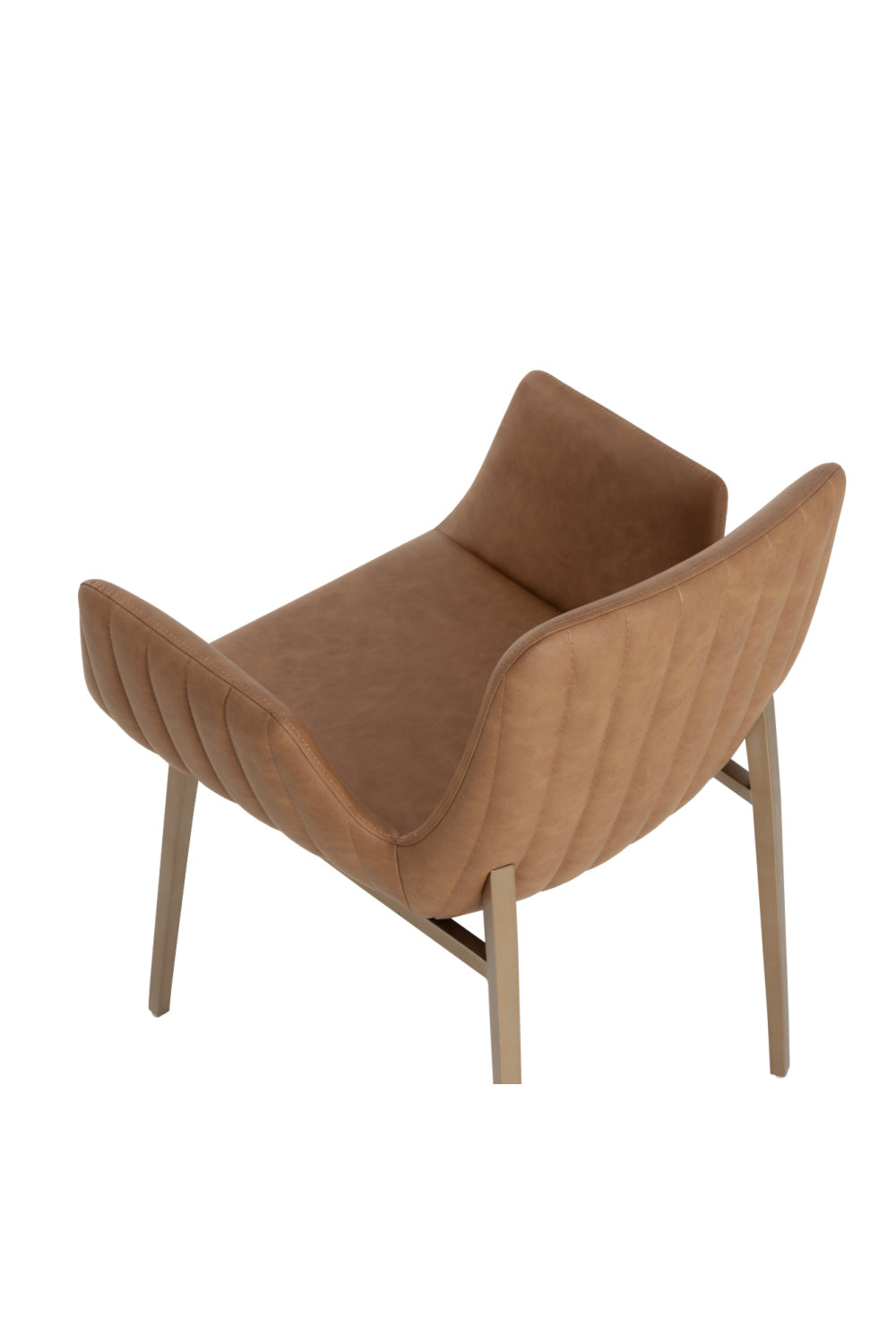 Leather Look Scooped Dining Armchair by Splendido Lucano Dining Chair, alternate view 6