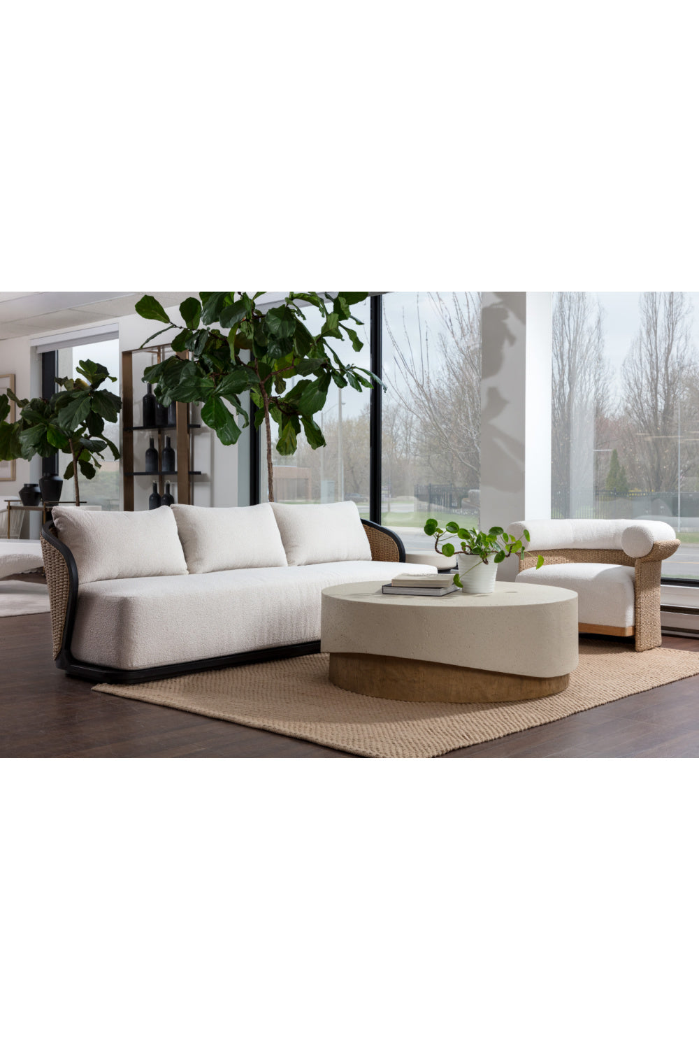 Cream Boucle Indoor/Outdoor Sofa by Splendido Bora, alternate view 7