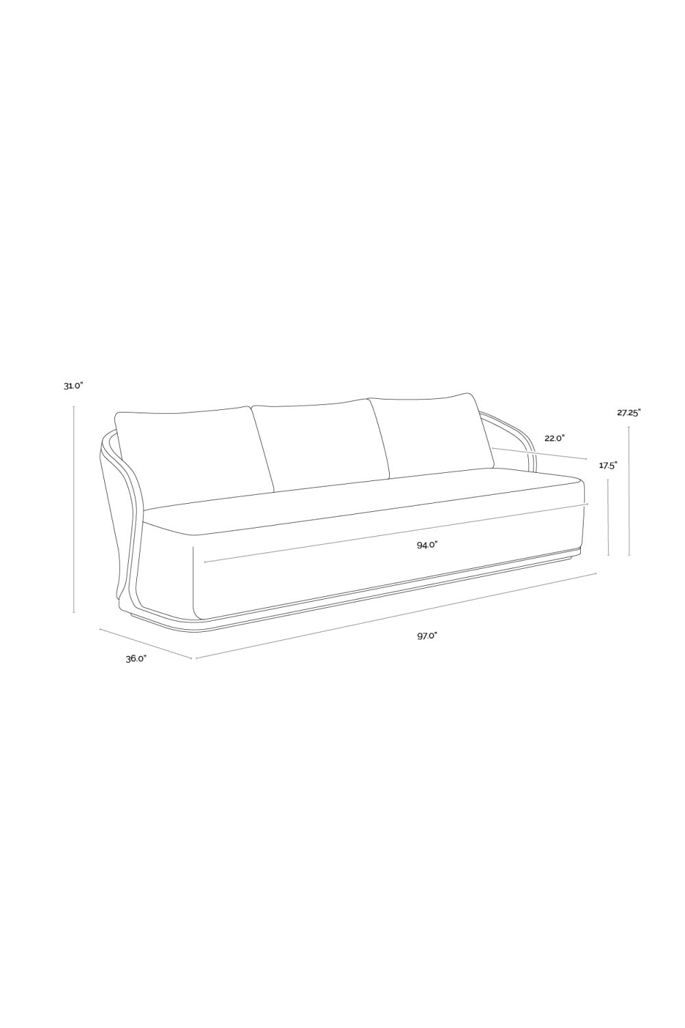 Cream Boucle Indoor/Outdoor Sofa by Splendido Bora, alternate view 9