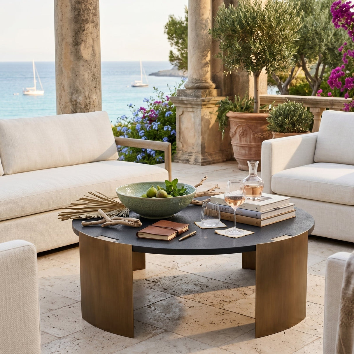 Round Concrete Indoor/Outdoor Coffee Table by Splendido Gallus, alternate view 15