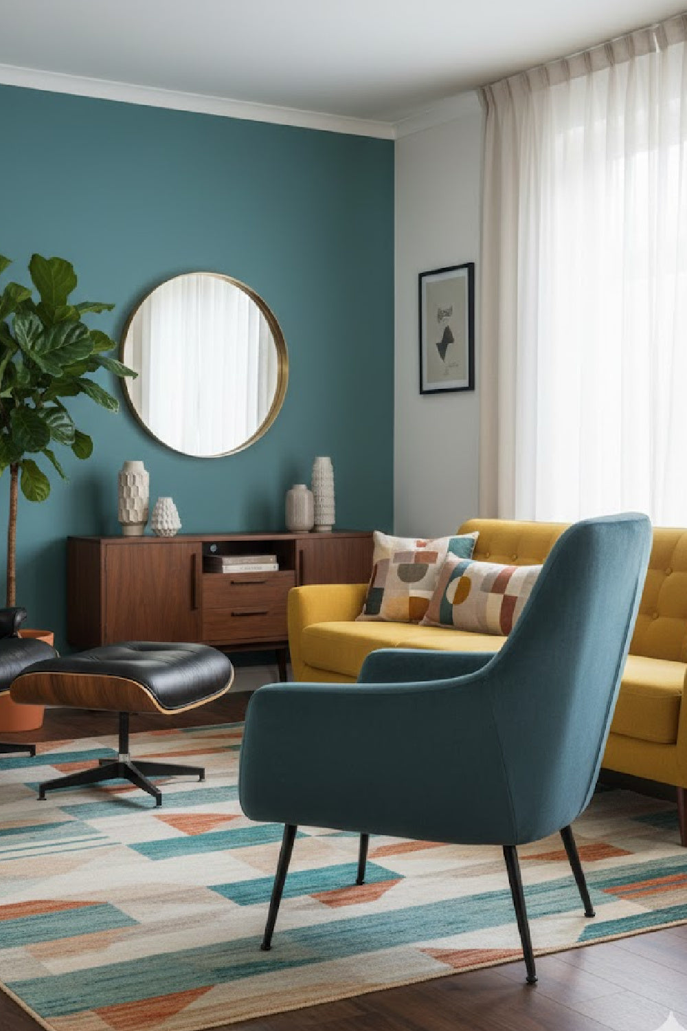 Blue Fabric Lounge Chair by Splendido Aletta Accent Chair, alternate view 11