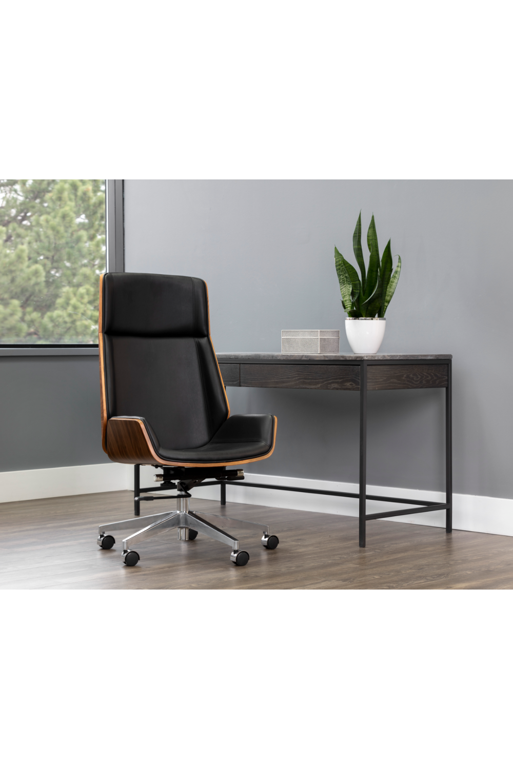 High-back Leather Look Office Chair by Splendido Rhett, alternate view 9