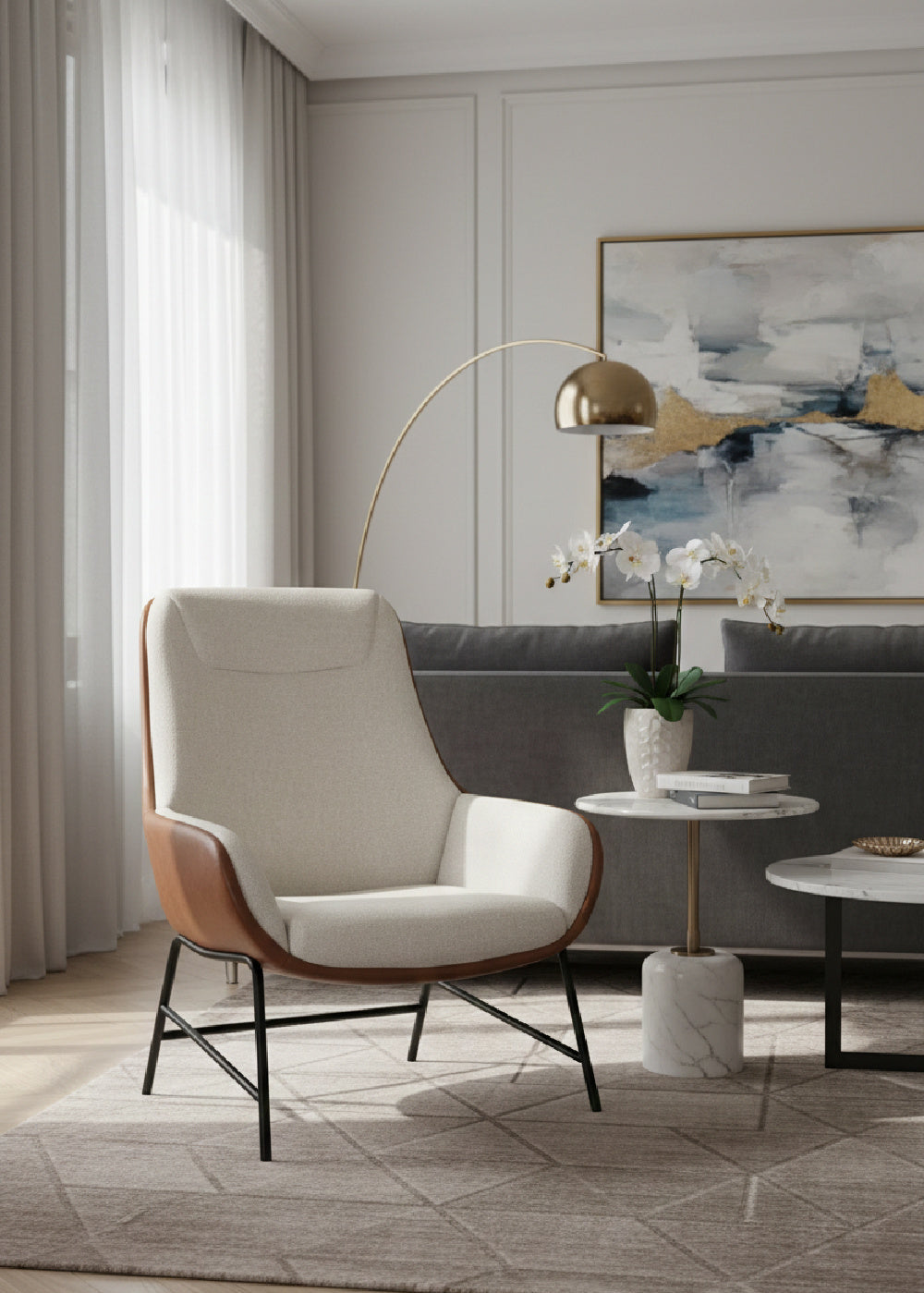 Leather Exterior Lounge Chair by Splendido Lucier Accent Chair, alternate view 2