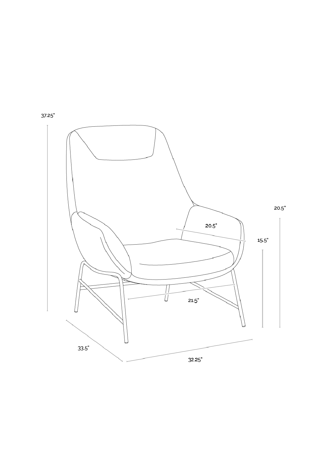 Leather Exterior Lounge Chair by Splendido Lucier Accent Chair, alternate view 9