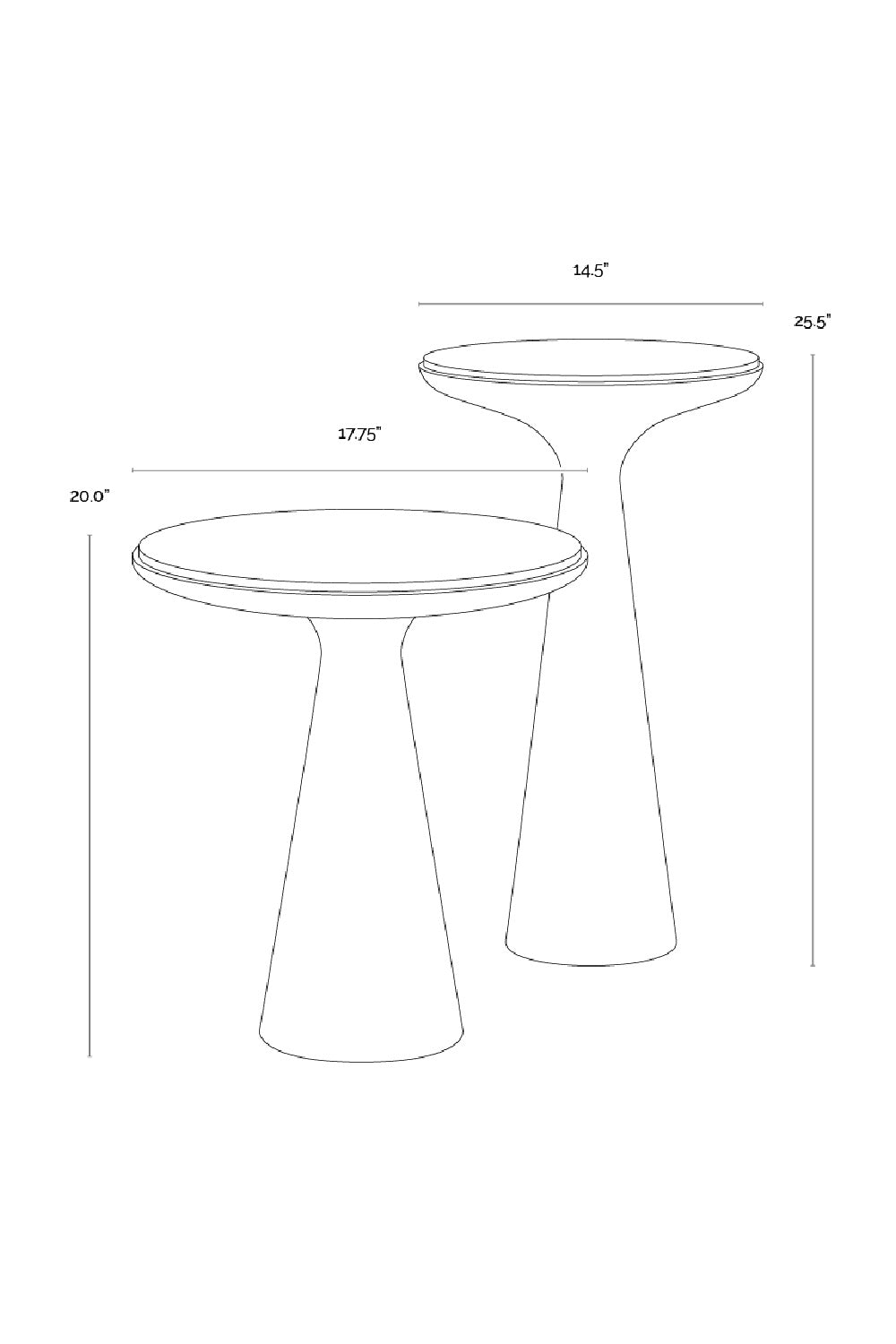 Bronze Base Nesting End Tables (2) by Splendido Chizu Side Table, alternate view 9