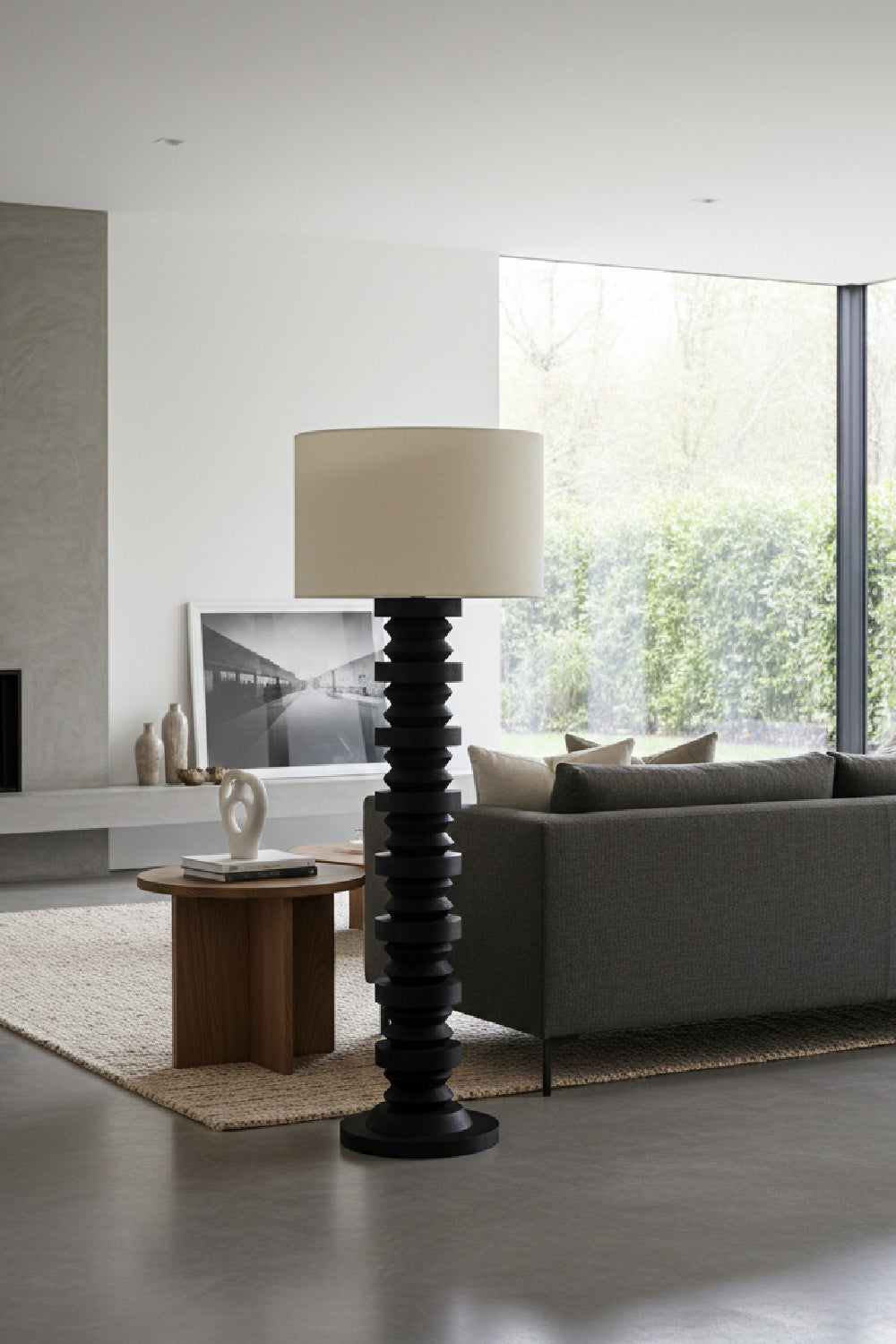 Black Wooden Base Floor Lamp by Splendido Capo, alternate view 2