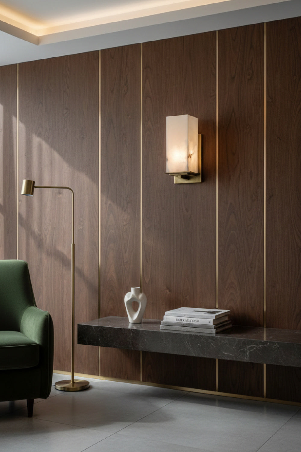 Alabaster Block Wall Lamp by Splendido Kinu, alternate view 2