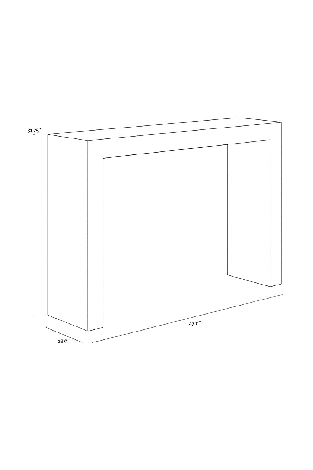 Black Marble-Look Indoor/Outdoor Console Table by Splendido Axle, alternate view 11