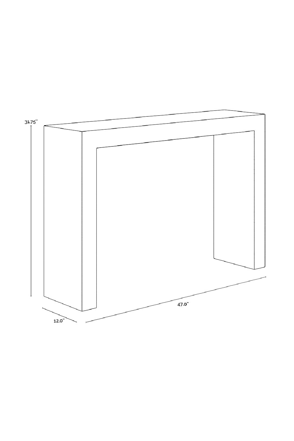 Black Minimalist Indoor/Outdoor Console Table by Splendido Axle, alternate view 10