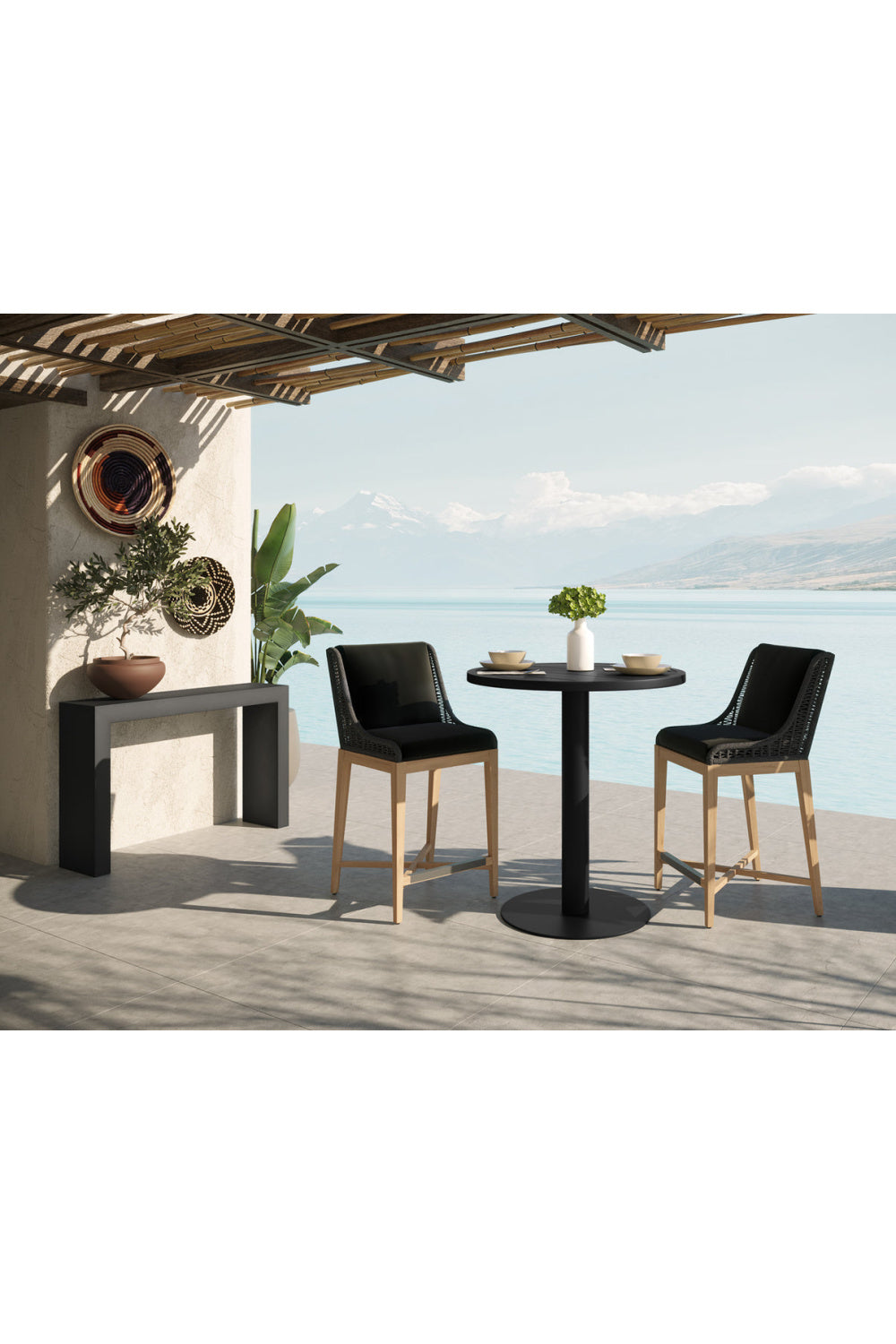 Black Minimalist Indoor/Outdoor Console Table by Splendido Axle, alternate view 9