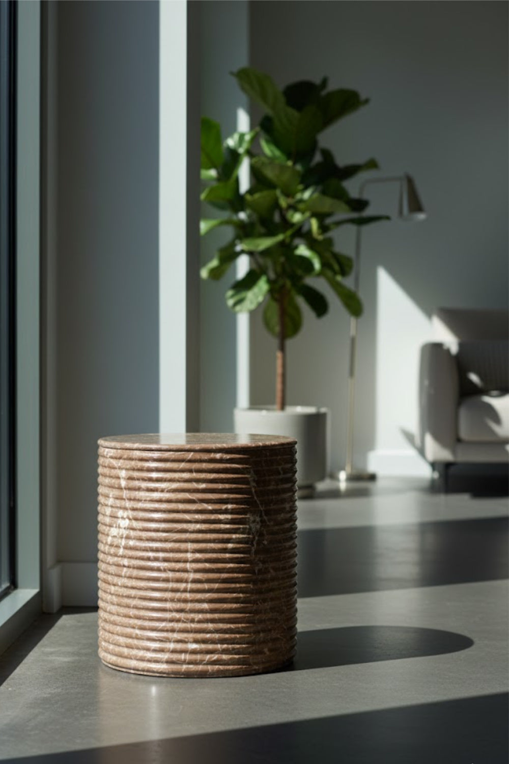 Mocha Concrete Indoor/Outdoor Stool by Splendido Riva Accent Stool, alternate view 7