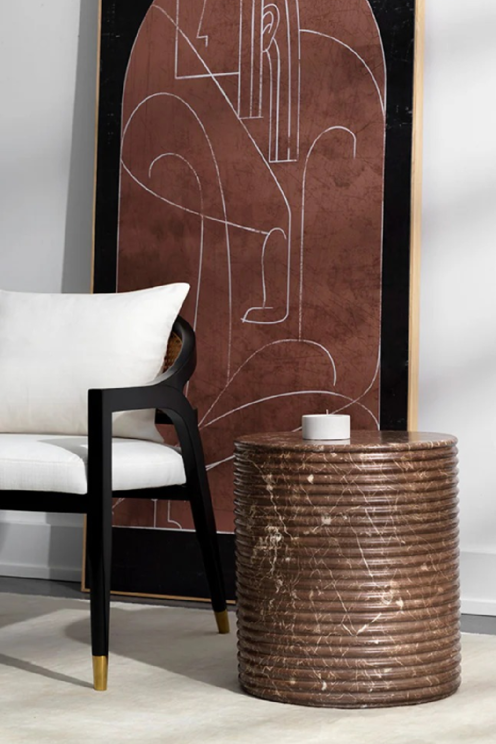 Mocha Concrete Indoor/Outdoor Stool by Splendido Riva Accent Stool, alternate view 6