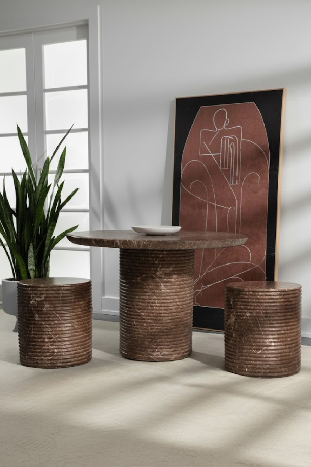 Mocha Concrete Indoor/Outdoor Stool by Splendido Riva Accent Stool, alternate view 8