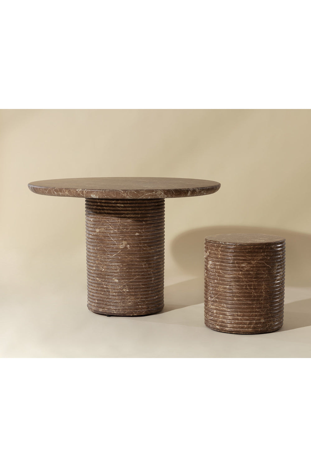 Round Indoor/Outdoor Marble Effect Dining Table by Splendido Riva Outdoor Dining Table, alternate view 7
