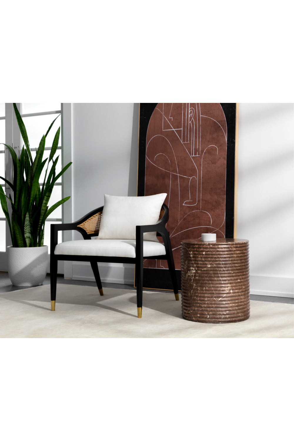 Round Indoor/Outdoor Marble Effect Dining Table by Splendido Riva Outdoor Dining Table, alternate view 8