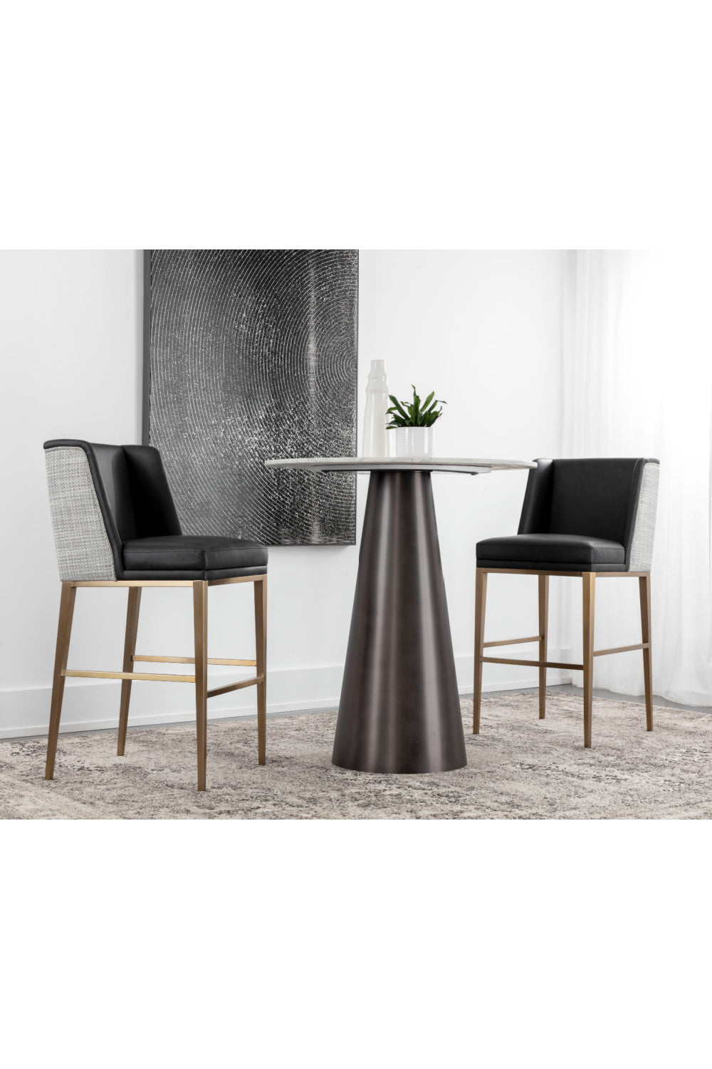 Black Bonded Leather Bar Stool by Splendido Joplin Barstool, alternate view 9