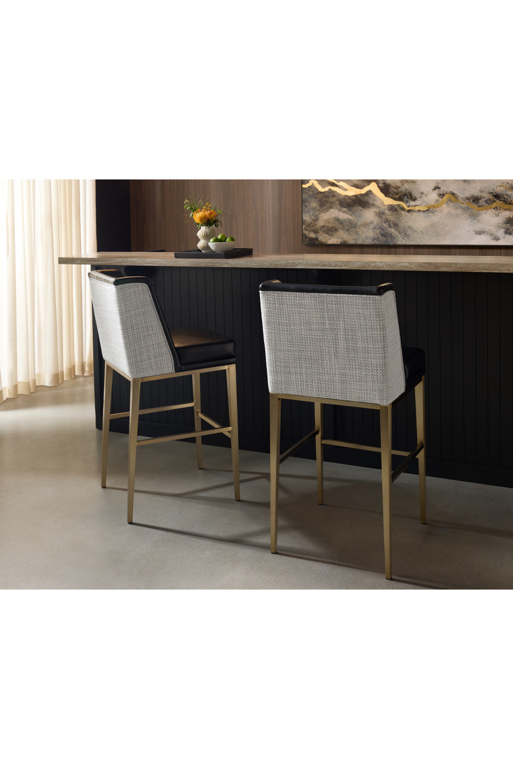 Black Bonded Leather Bar Stool by Splendido Joplin Barstool, alternate view 10