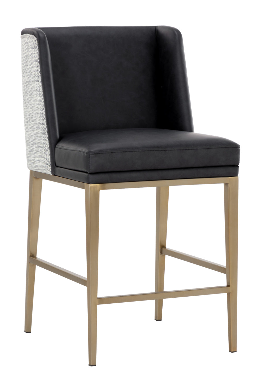 Modern European furniture - Black Leather Counter Stool - www.oroa.com
