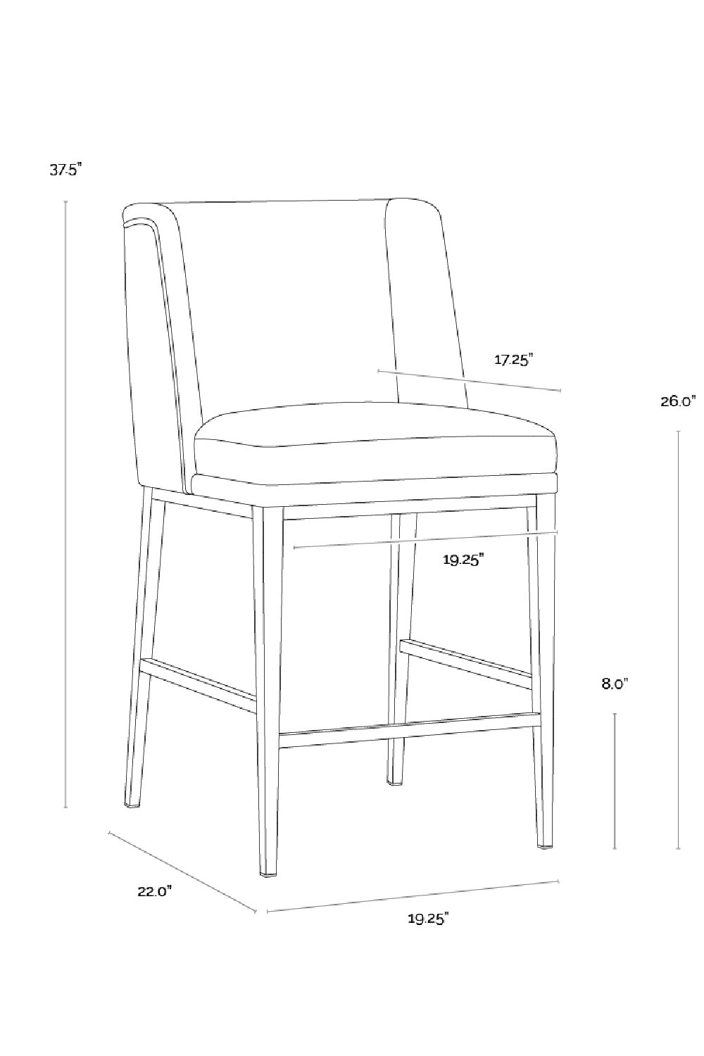 Black Leather Counter Stool by Splendido Joplin, alternate view 9