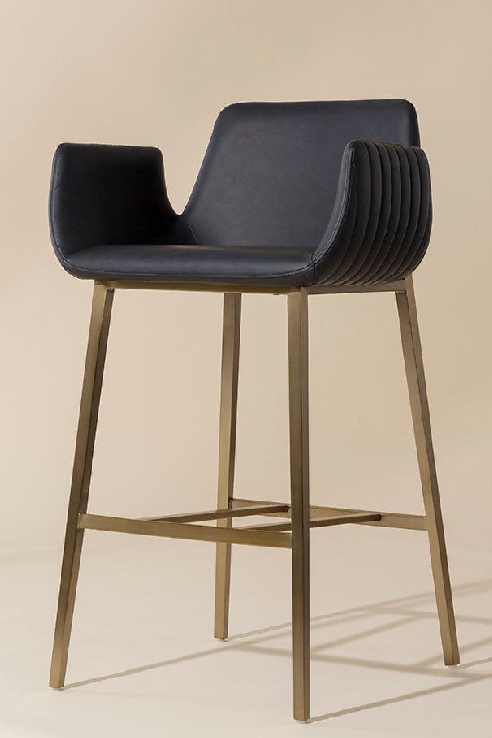 Leather-Look Channeled Arm Bar Stool by Splendido Lucano Barstool, alternate view 16