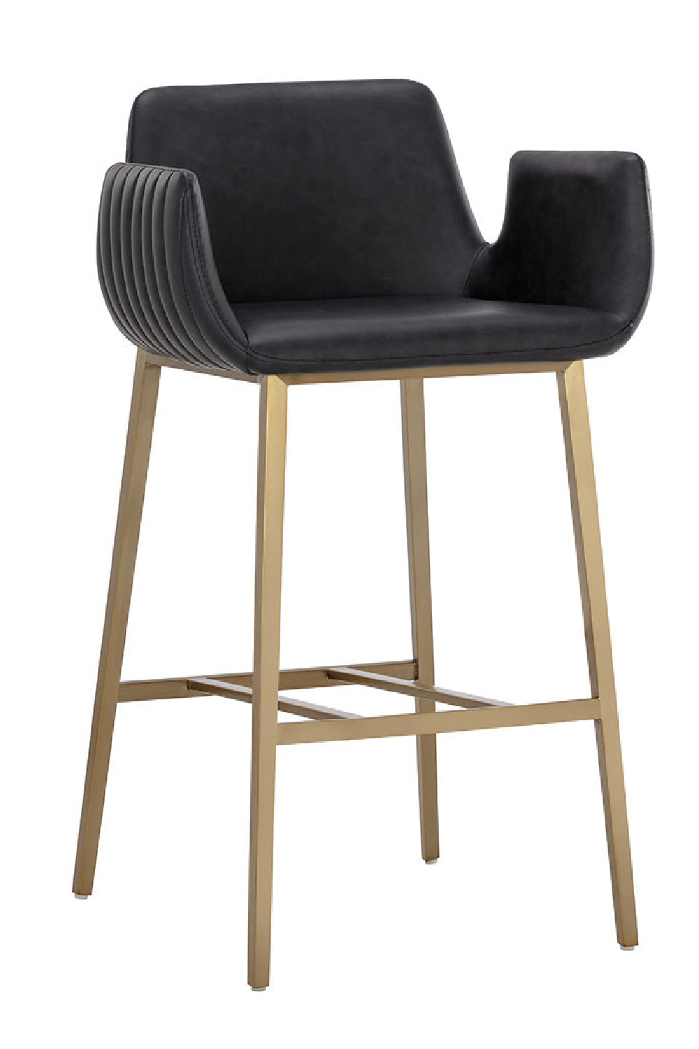 Leather-Look Channeled Arm Bar Stool by Splendido Lucano Barstool, alternate view 10
