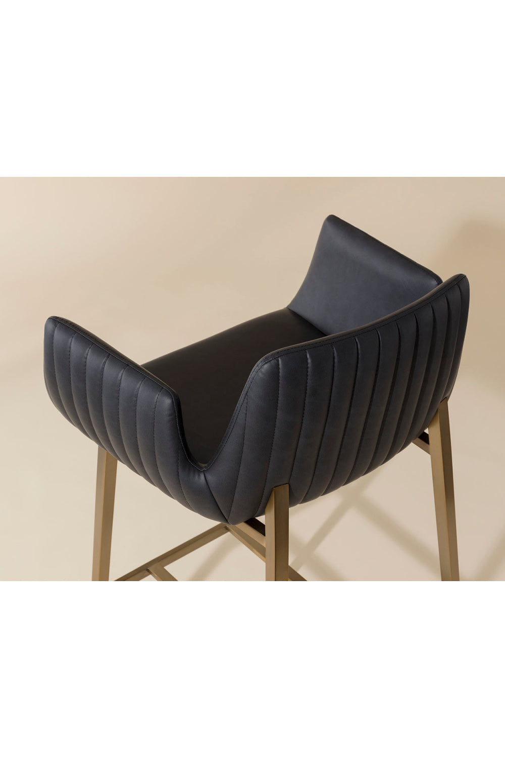 Leather-Look Channeled Arm Bar Stool by Splendido Lucano Barstool, alternate view 17