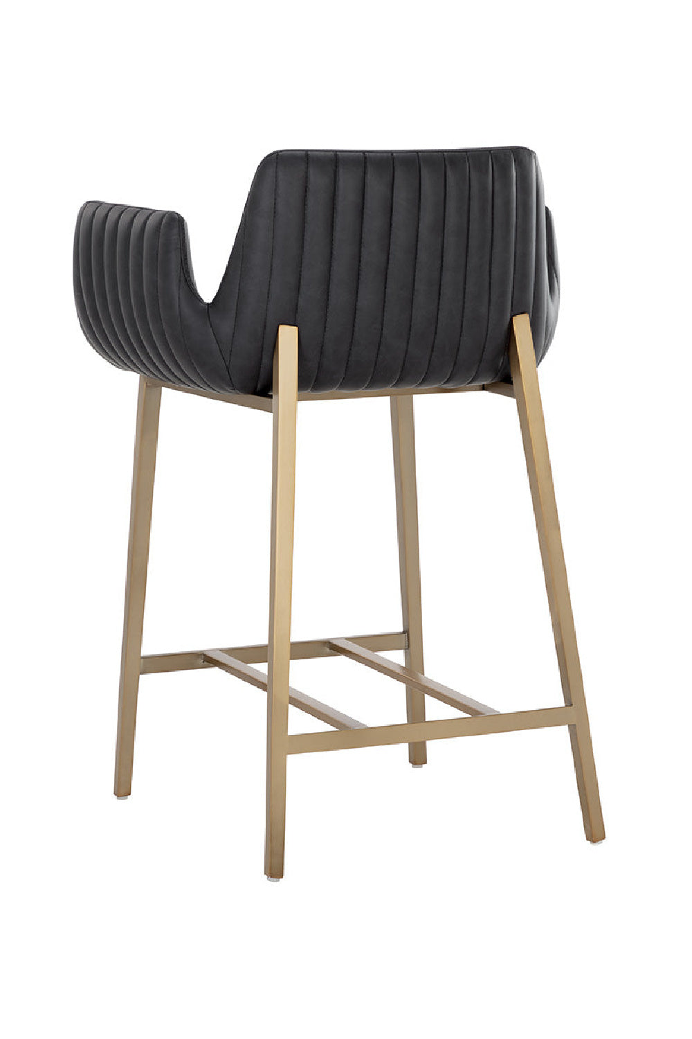Leather-Look Channeled Arm Counter Stool by Splendido Lucano, alternate view 17