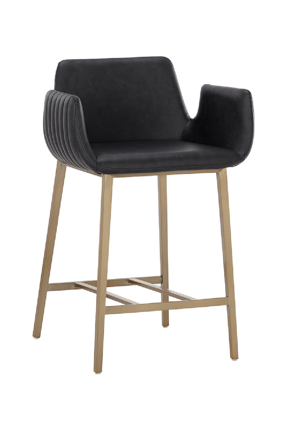 Leather-Look Channeled Arm Counter Stool by Splendido Lucano, alternate view 13