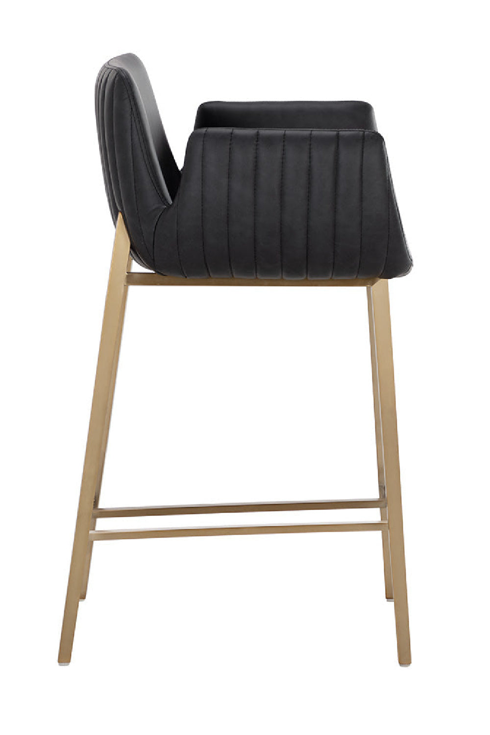 Leather-Look Channeled Arm Counter Stool by Splendido Lucano, alternate view 16