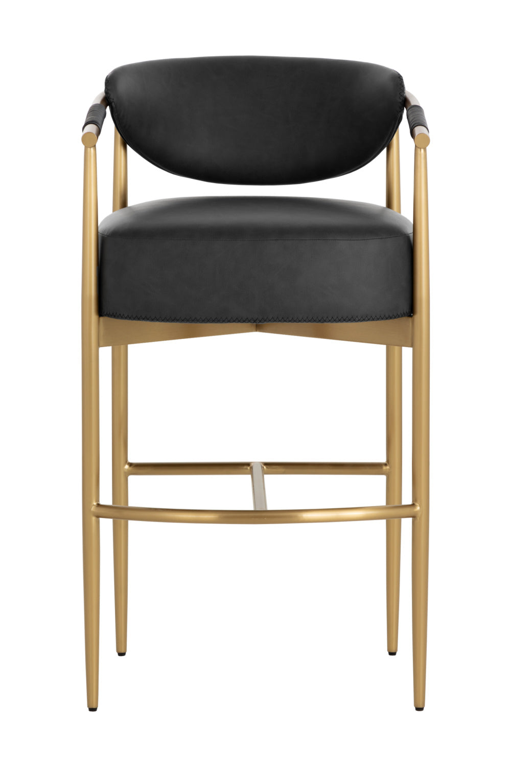 Gold Framed Leather-Look Bar Stool by Splendido Heloise Barstool, alternate view 19