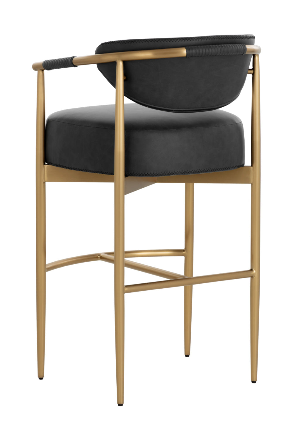 Gold Framed Leather-Look Bar Stool by Splendido Heloise Barstool, alternate view 20