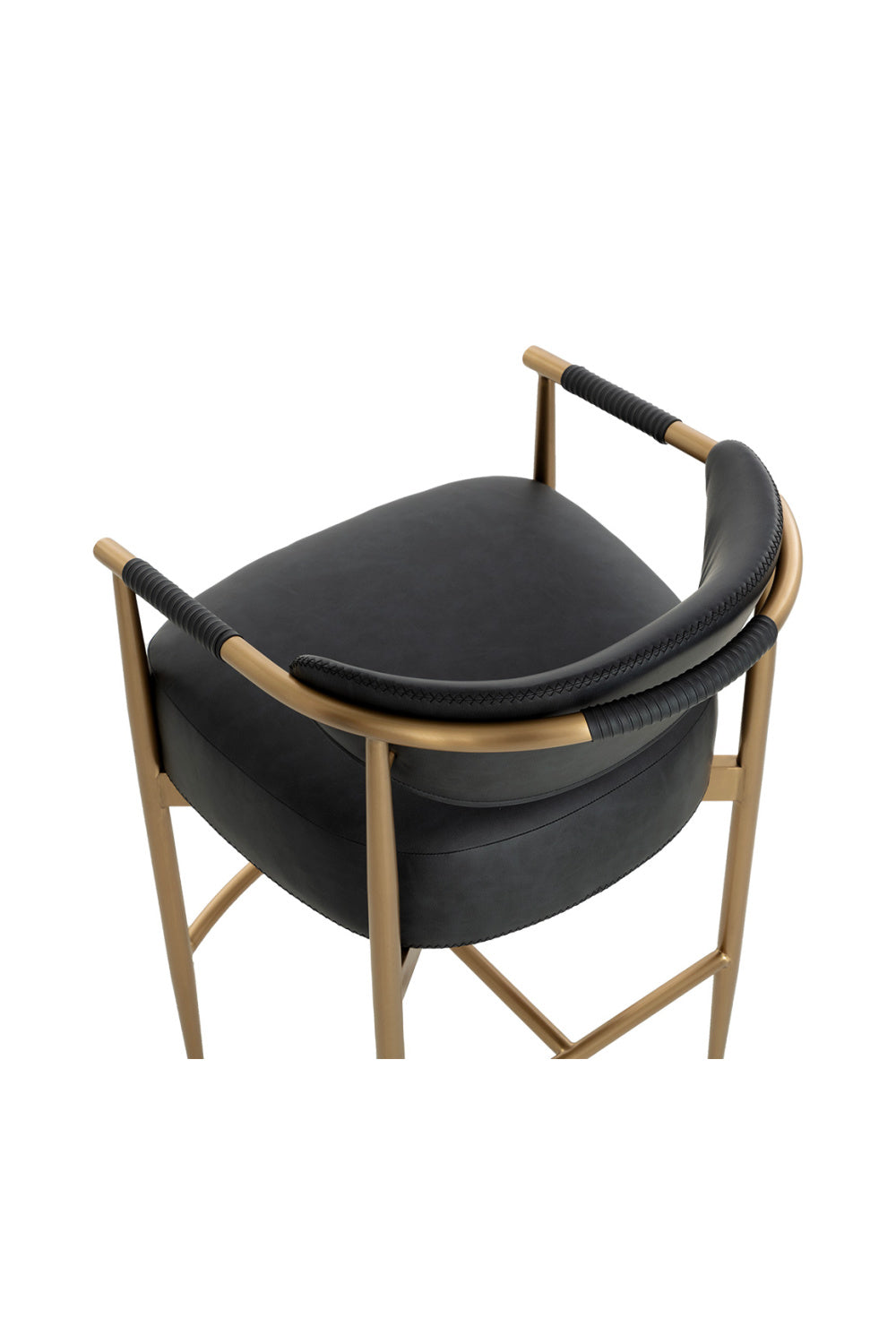 Gold Framed Leather-Look Bar Stool by Splendido Heloise Barstool, alternate view 22