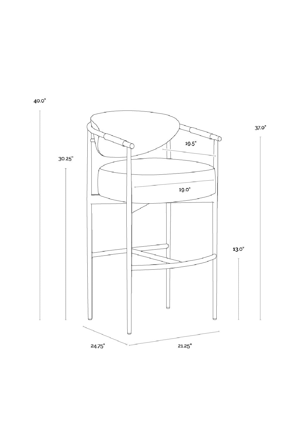 Gold Framed Leather-Look Bar Stool by Splendido Heloise Barstool, alternate view 24