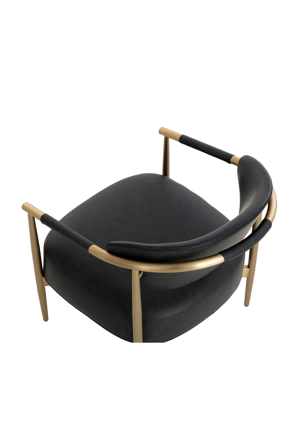 Gold-Framed Leather Lounge Chair by Splendido Heloise Accent Chair, alternate view 27