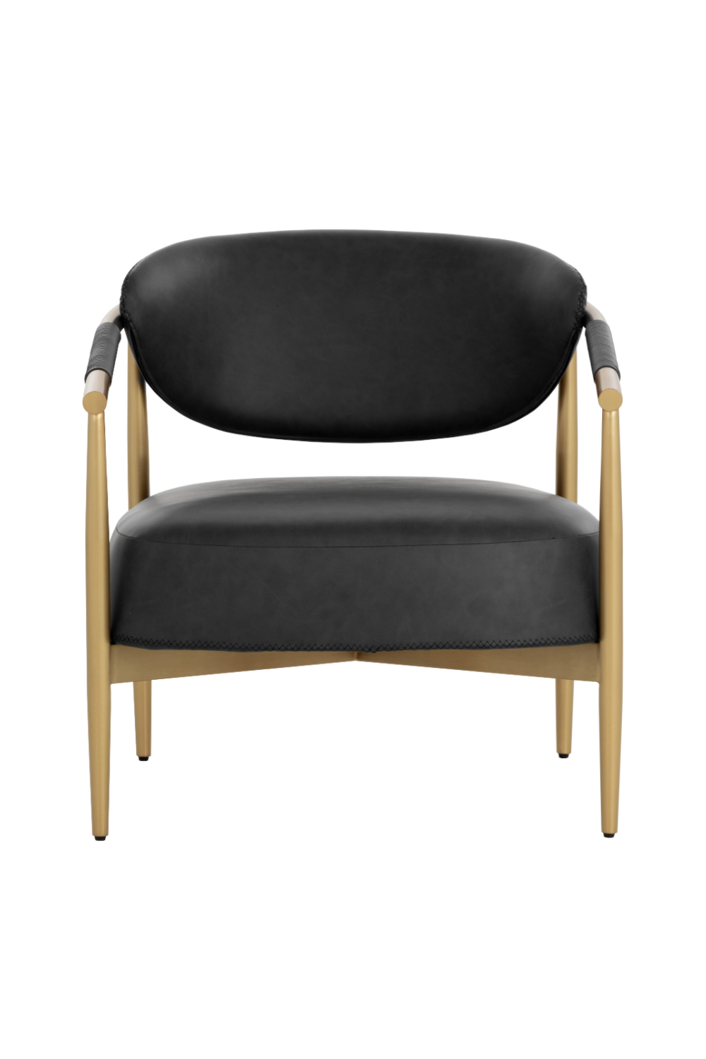 Gold-Framed Leather Lounge Chair by Splendido Heloise Accent Chair, alternate view 24