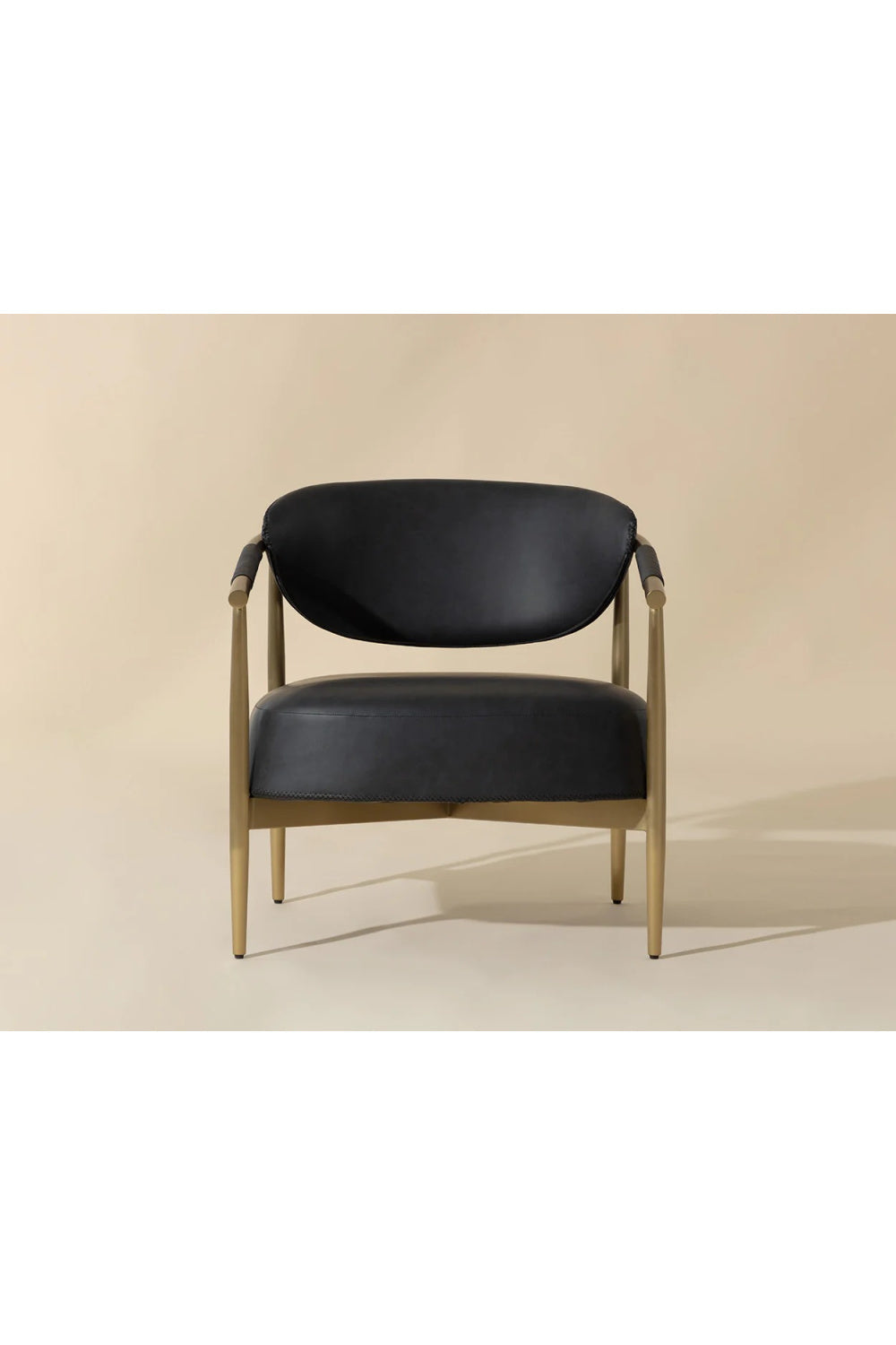 Gold-Framed Leather Lounge Chair by Splendido Heloise Accent Chair, alternate view 28