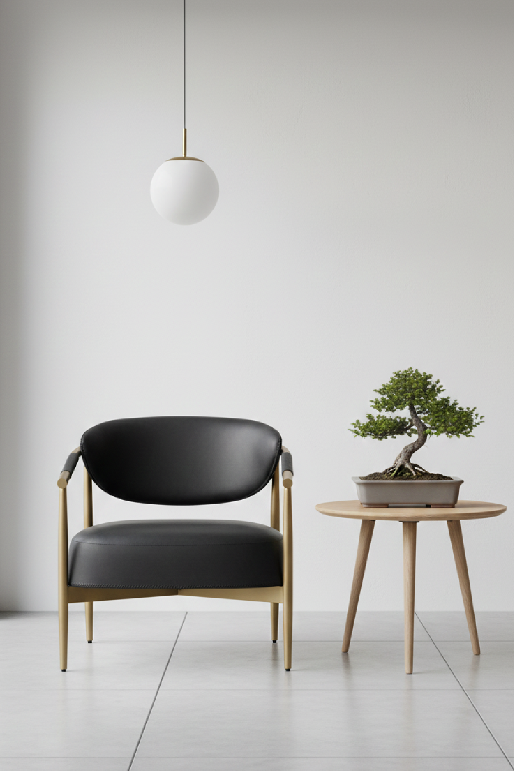 Gold-Framed Leather Lounge Chair by Splendido Heloise Accent Chair, alternate view 23