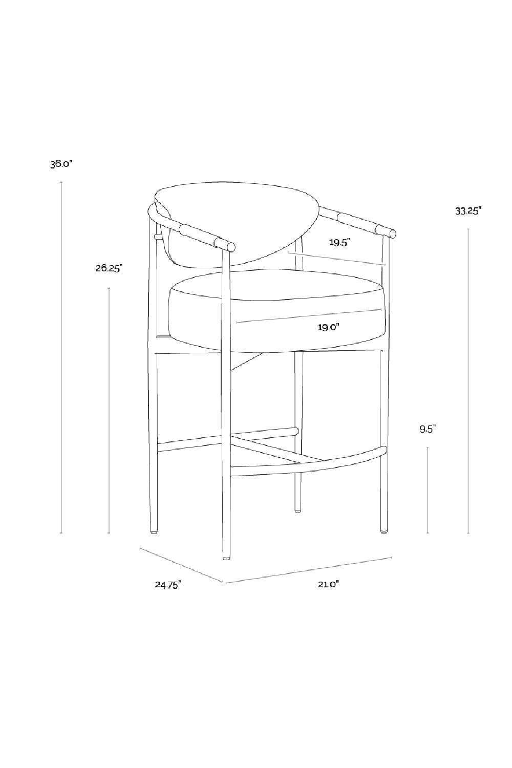 Curved Back Counter Stool by Splendido Heloise, alternate view 33