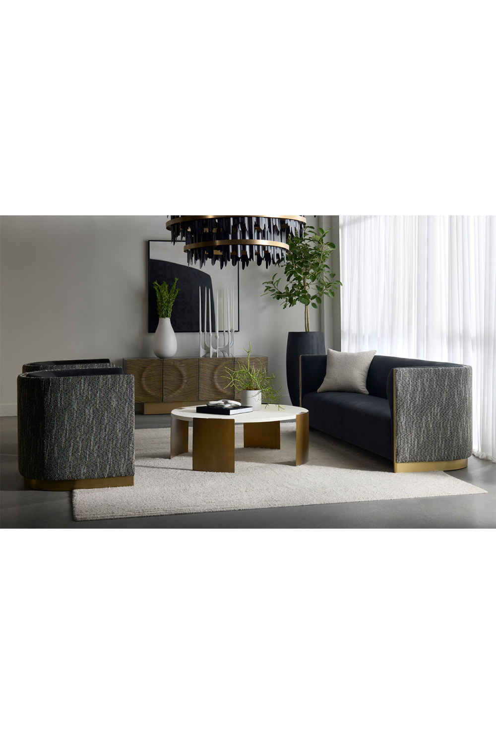 Gold Inlay Curved Lounge Chair by Splendido Larron Accent Chair, alternate view 31