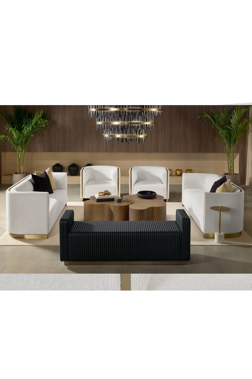 Gold Inlay Curved Sofa by Splendido Larron, alternate view 9