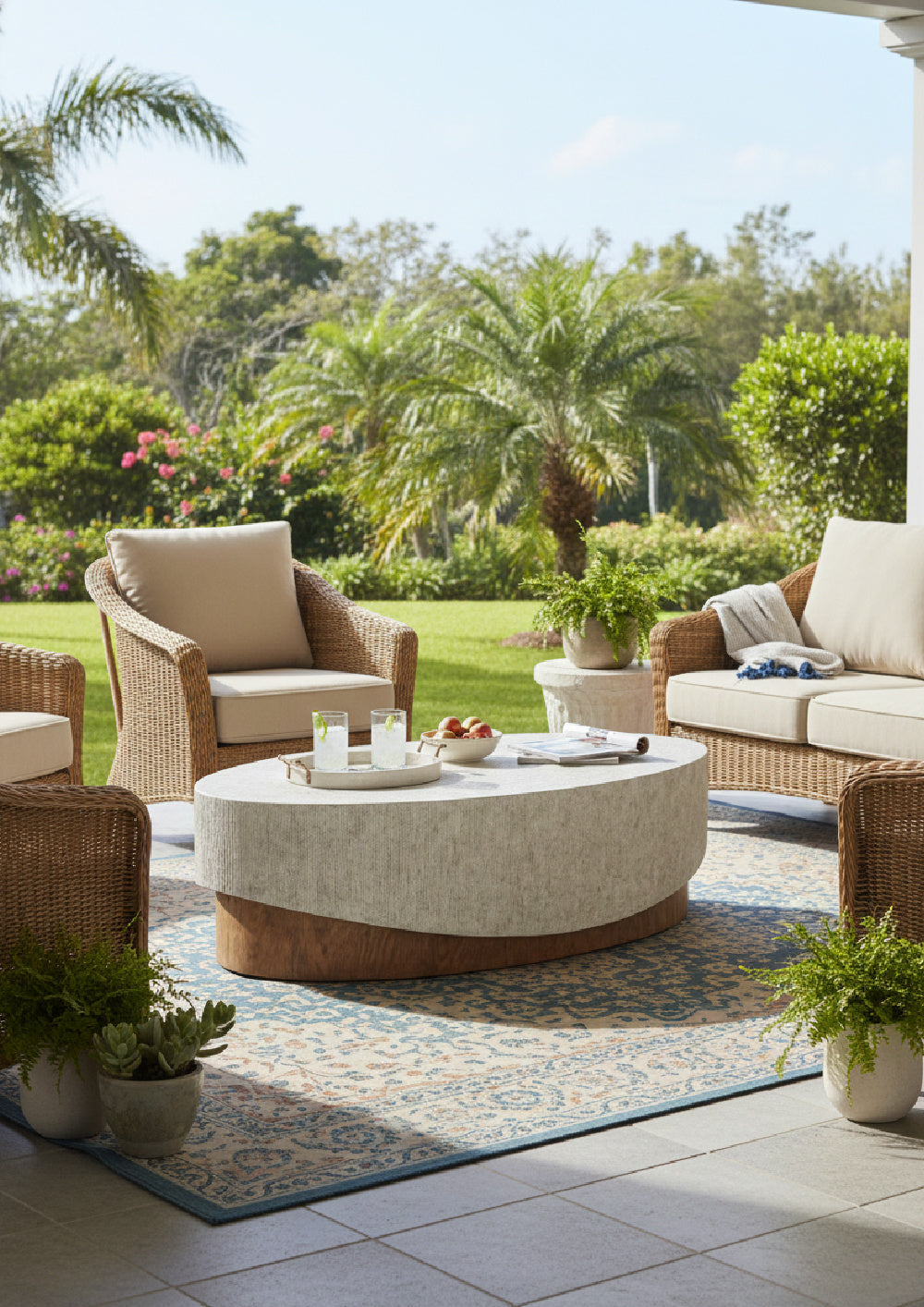 Modern European furniture - Gray Concrete Indoor/Outdoor Coffee Table - www.oroa.com