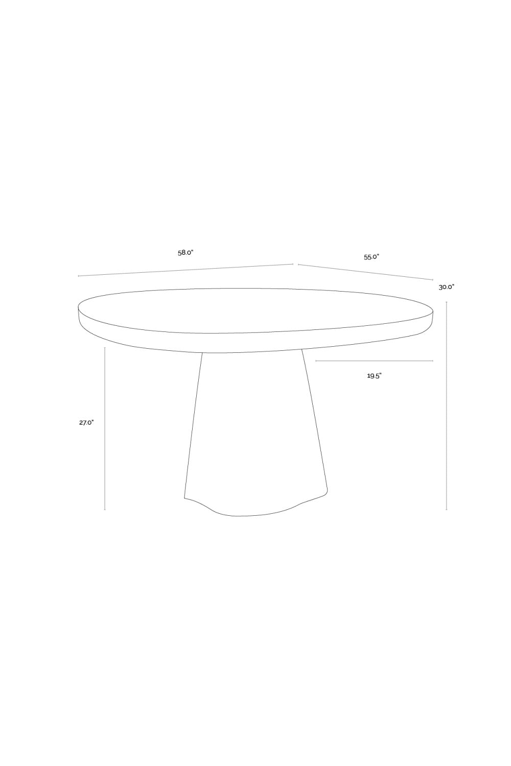 Sculptural Indoor/Outdoor Concrete Dining Table by Splendido Celica Outdoor Dining Table, alternate view 9