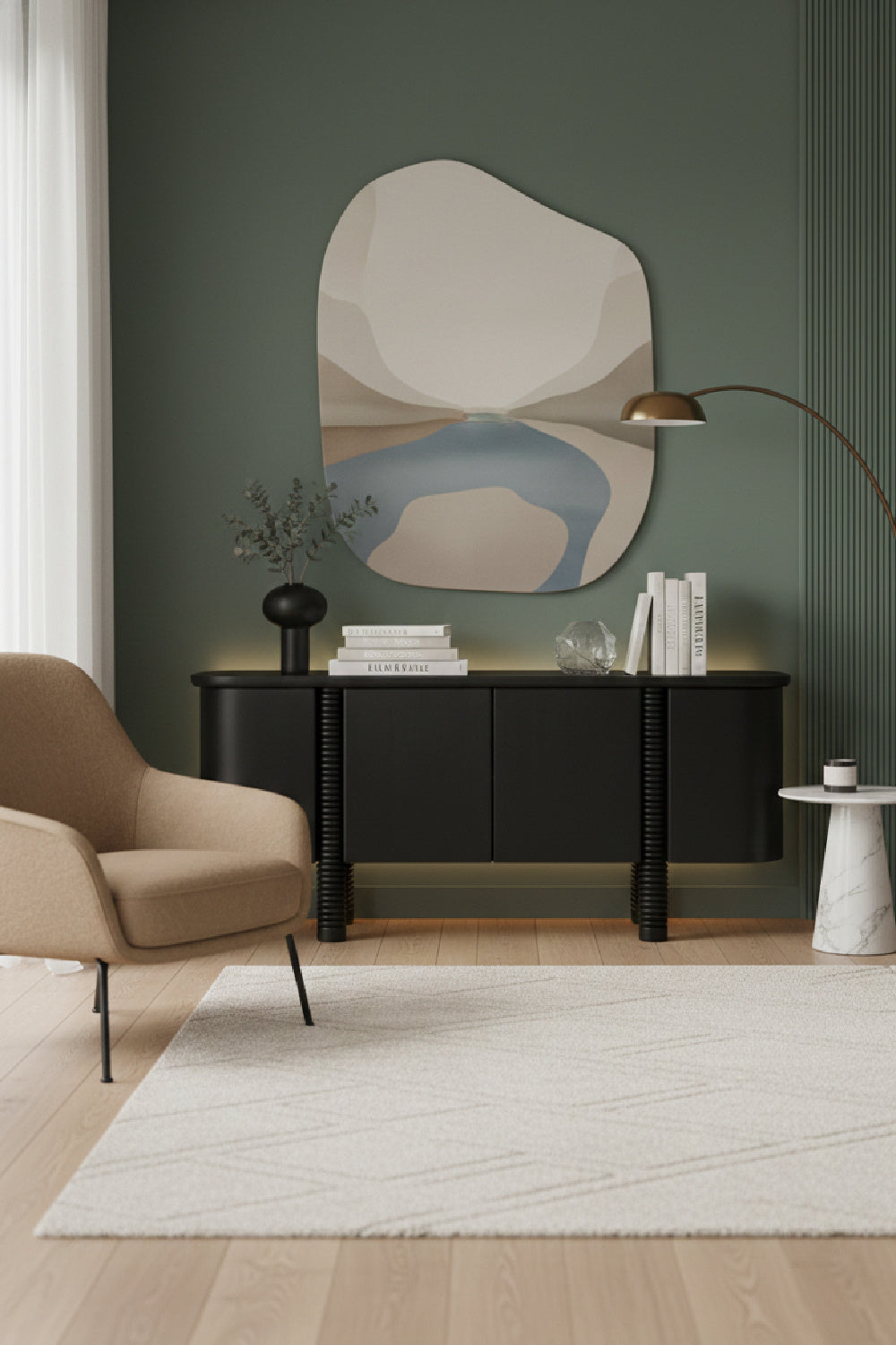 Black Oak 4-Door Sideboard by Splendido Magnus, alternate view 2