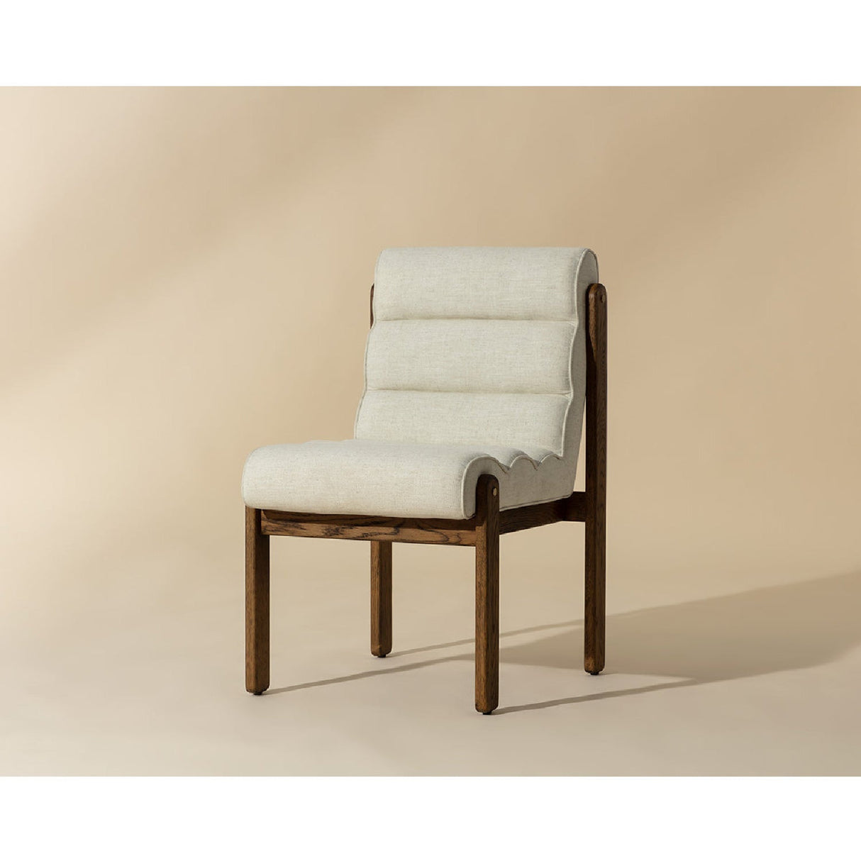 Channeled White Fabric Dining Chair by Splendido Bertie, alternate view 9