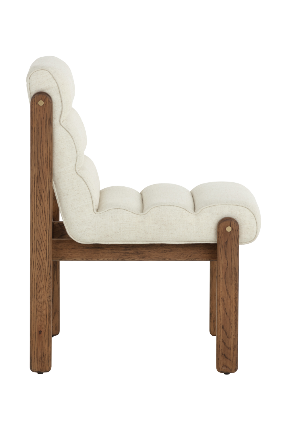 Channeled White Fabric Dining Chair by Splendido Bertie, alternate view 4